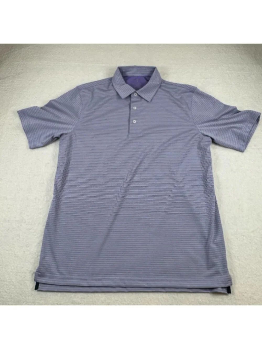 Bobby Jones Polo Shirt Mens Size L Purple Striped Performance Golf Lightweight